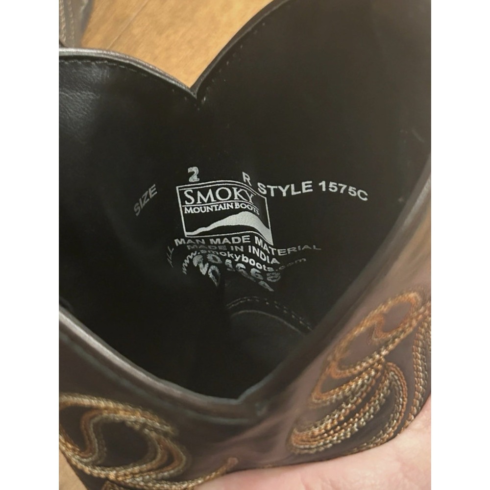 Smoky Mountain Western Boots Boys Monterey Leather Brown Black 1575C - Picture 6 of 7